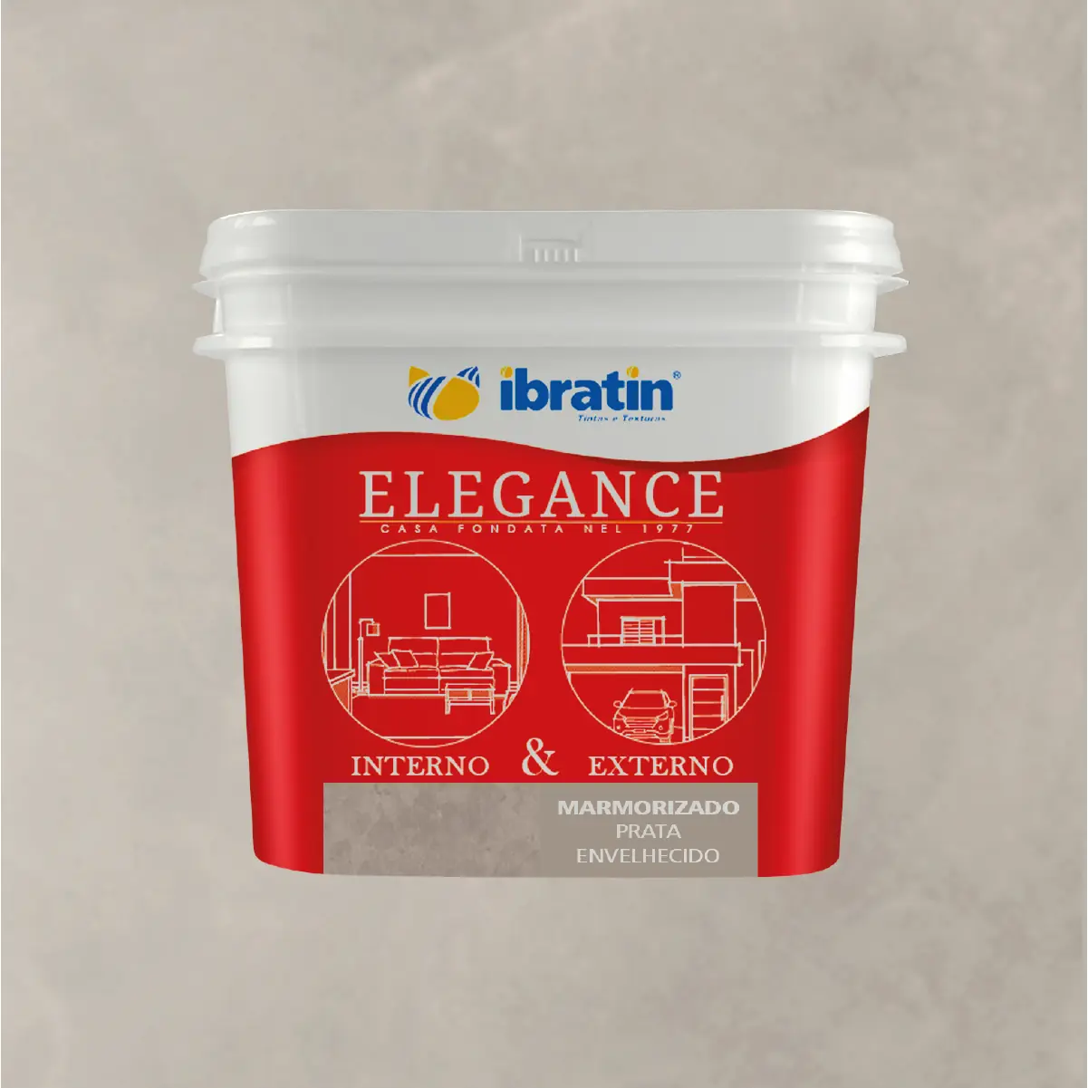 Revestimento Efeito Marmorizado Prata Envelhecido 4,2kg Elegance Ibratin