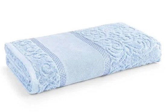 Toalha Karsten Banhao Melina P/ Bordar Baby Blue 90x150cm Mn.08