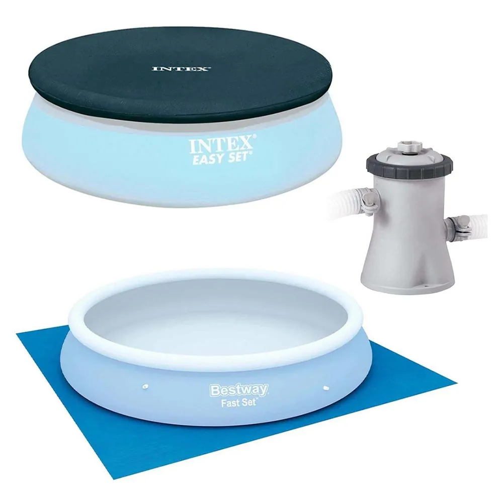 Kit Manutenção Para Piscina Inflável Filtro 1.250 L/h 220v Capa 305 Cm Forro Intex