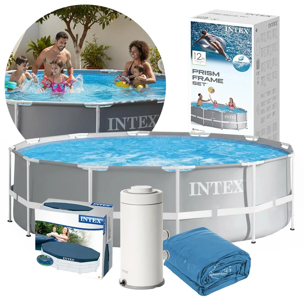 Piscina Intex 6.503 Litros Estrutural Armação Prism Com Filtro 110v Capa E Forro