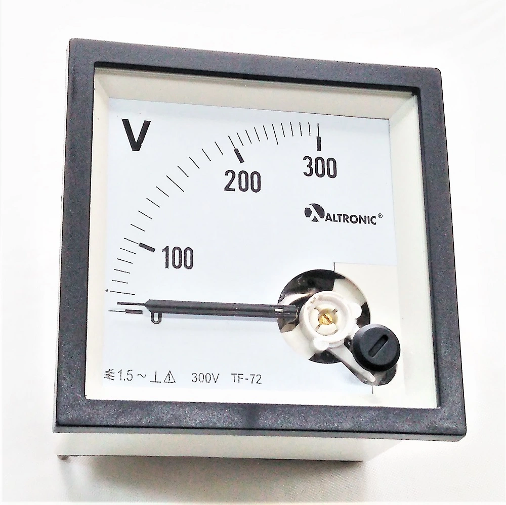 Voltímetro Analógico 72x72 Mm Embutir Escala 0-300v