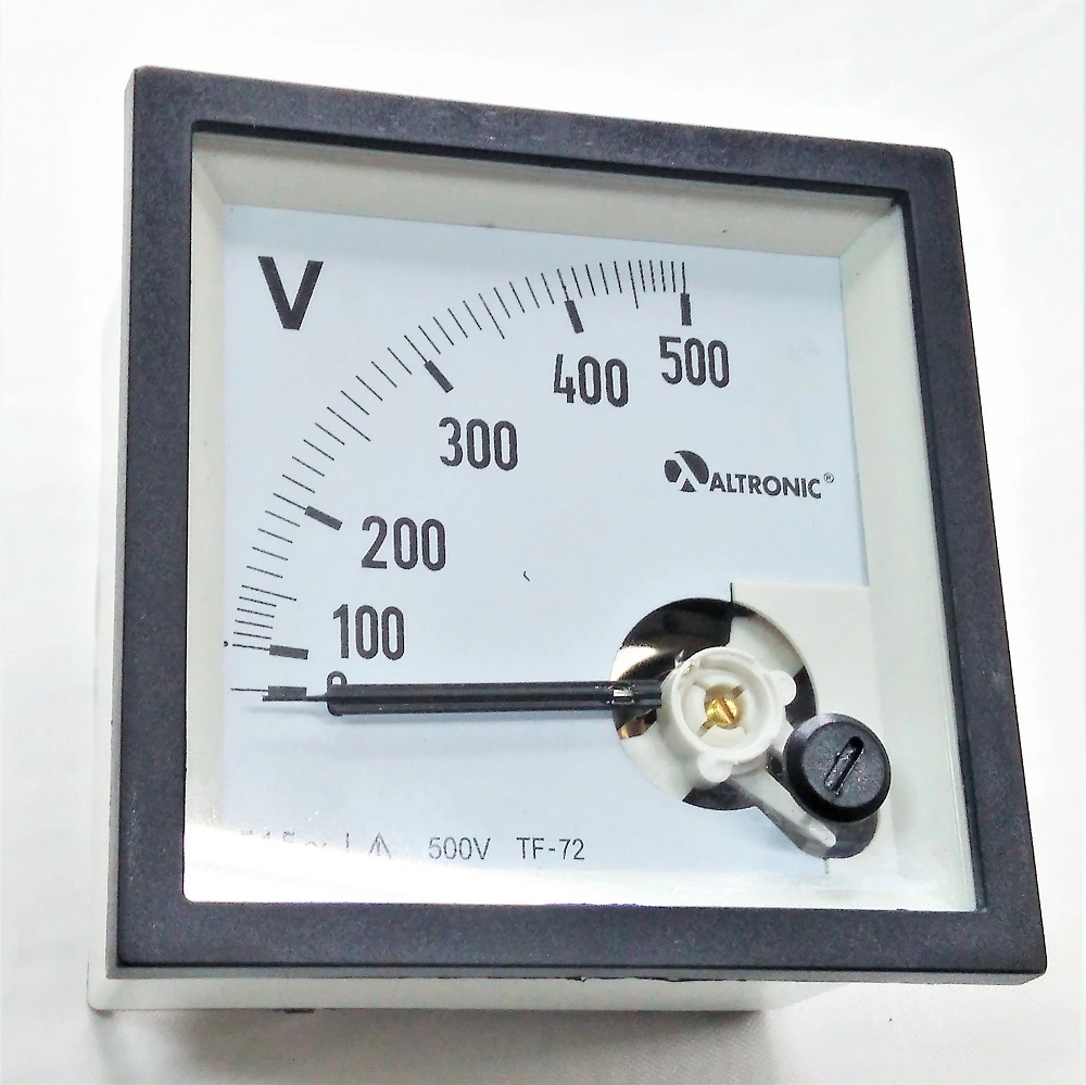Voltímetro Analógico 72x72 Mm Embutir Escala 0-500v
