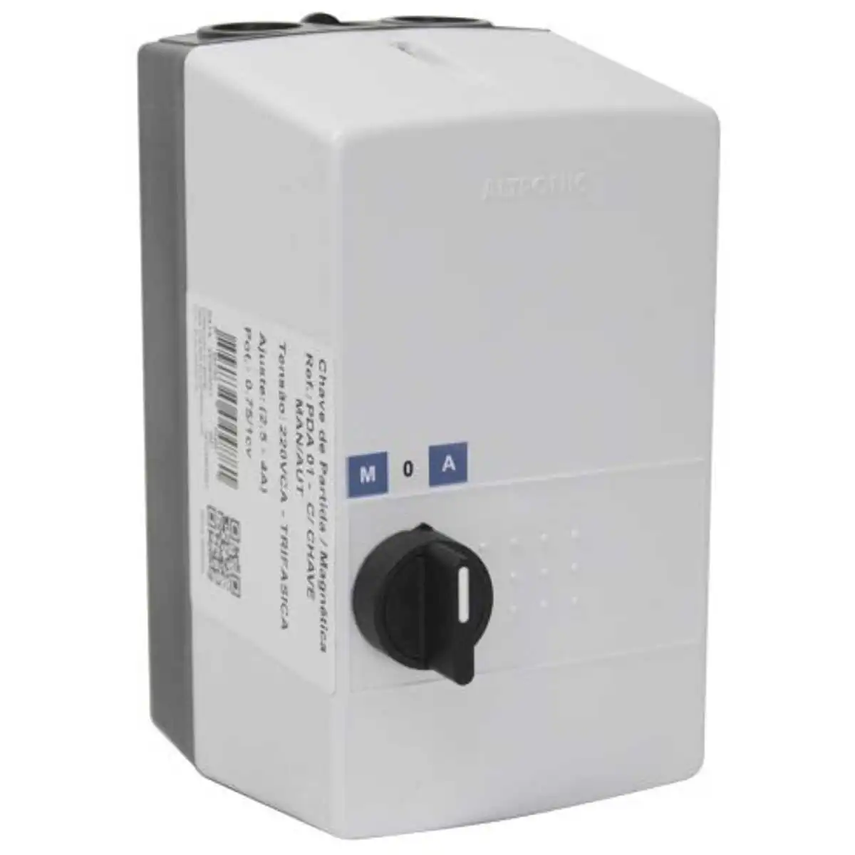 Chave De Partida Direta Altronic Pda 01 (6,3 - 10a) 0,75/1cv Monofasica 220vca Com Chave 3 Posicoes