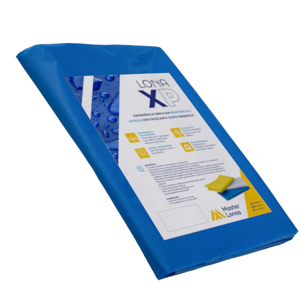 Lona Xp Com Ilhós Impermeável Azul 4x4m 142 Micras