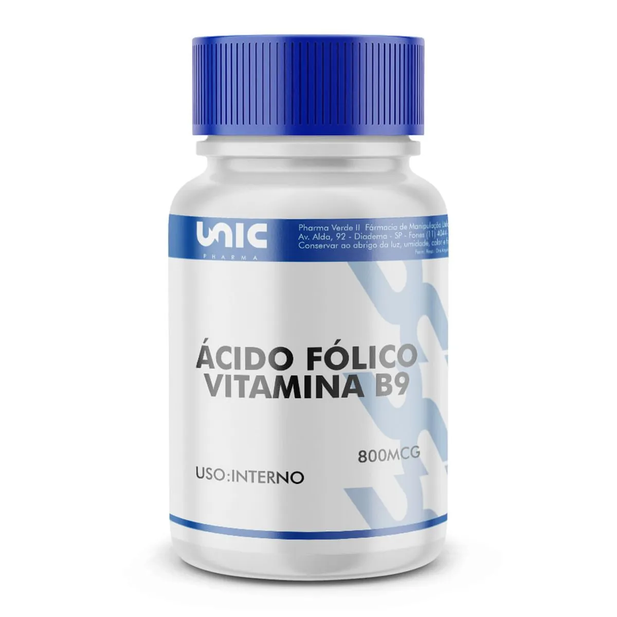 Vitamina B9 (Ácido Fólico) 800mcg 30 Cápsulas