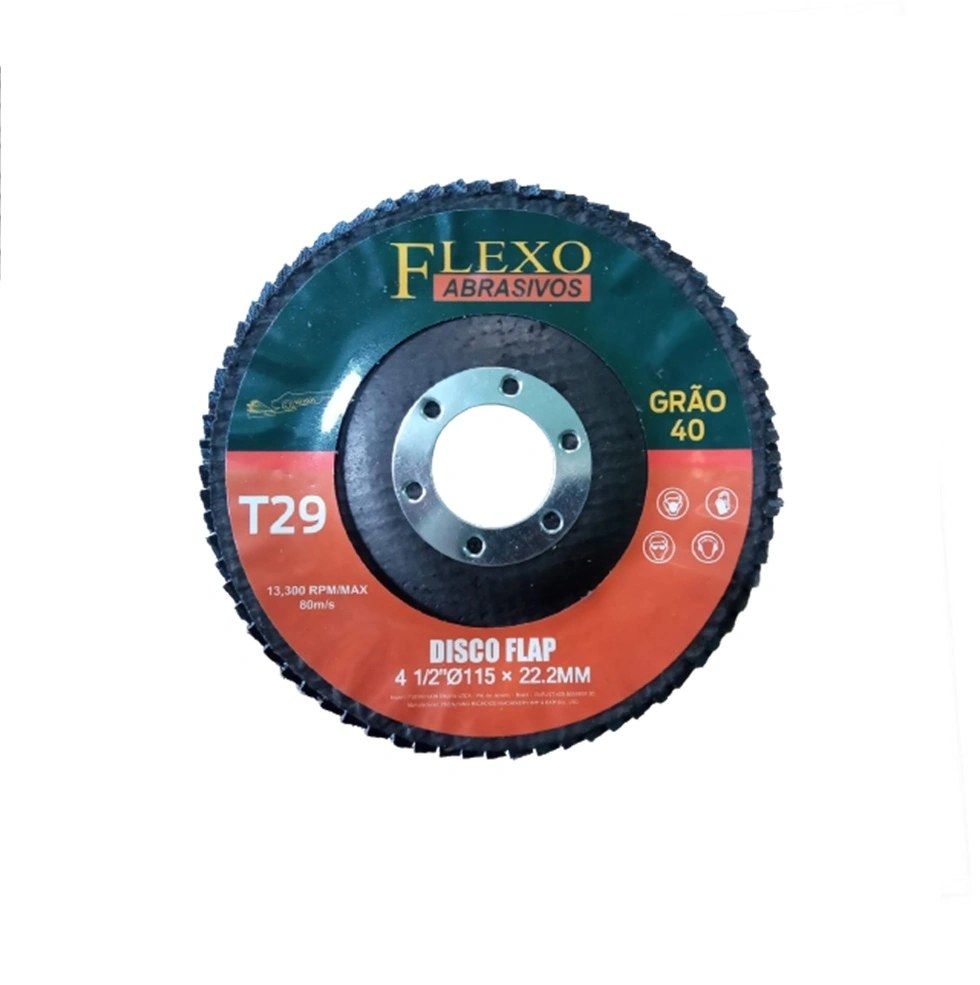 Disco Flap De 4.1/2" 115mm Grão 40 T29 Caixa  De 10 Un