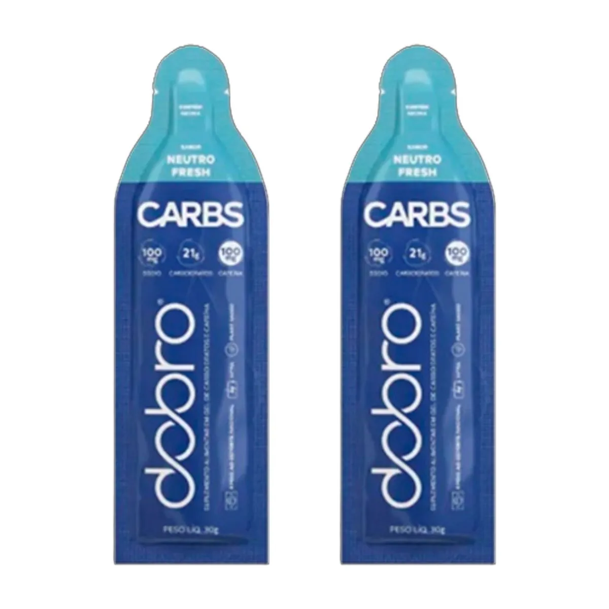 Kit 2X: Carbs Gel Neutro Fresh com Cafeína Dobro 30g Neutro Fresh com Cafeína