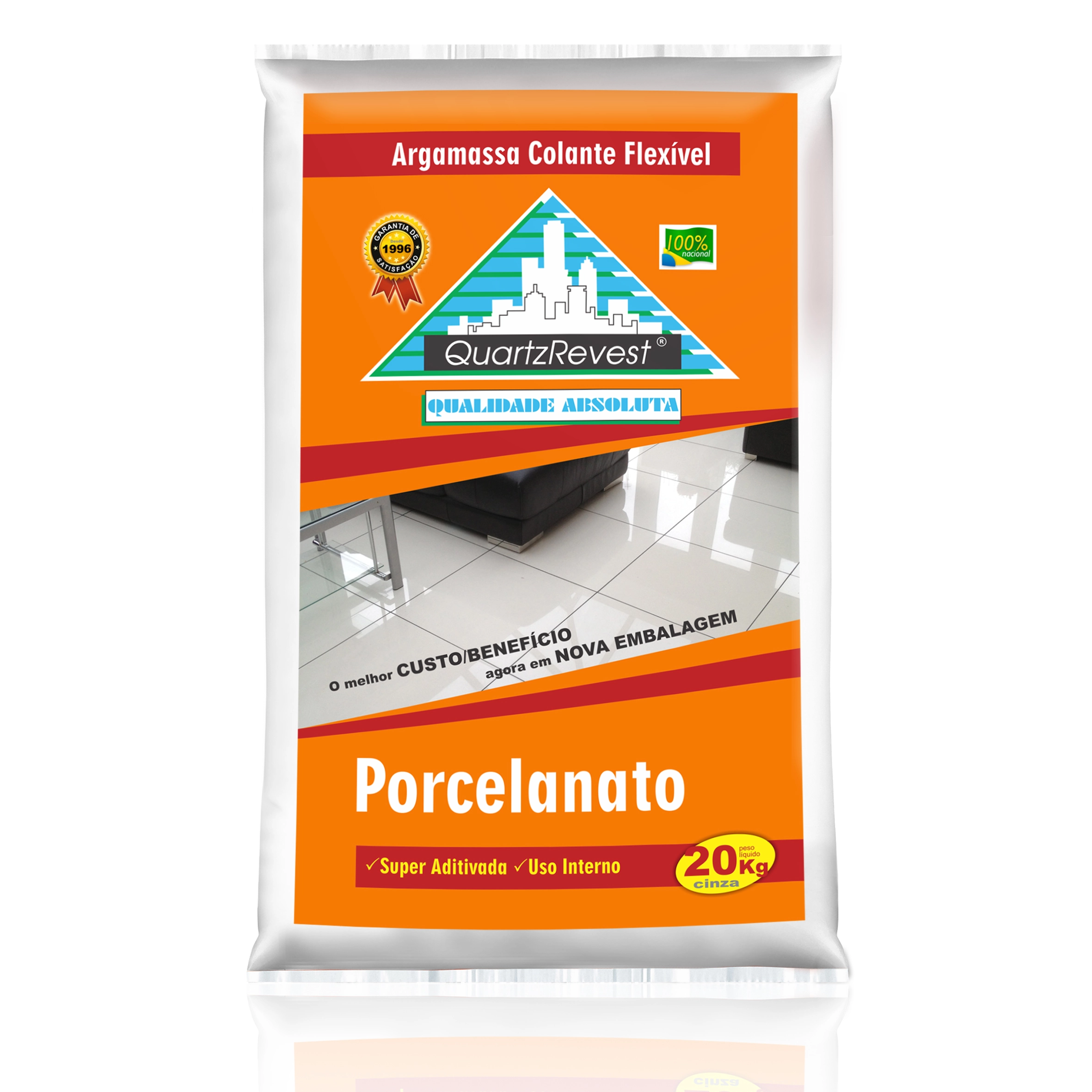 Argamassa Porcelanato Interno 20kg Cinza Quartz Revest