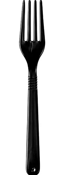 Garfo Desc Forte Strawplast 50un Preto