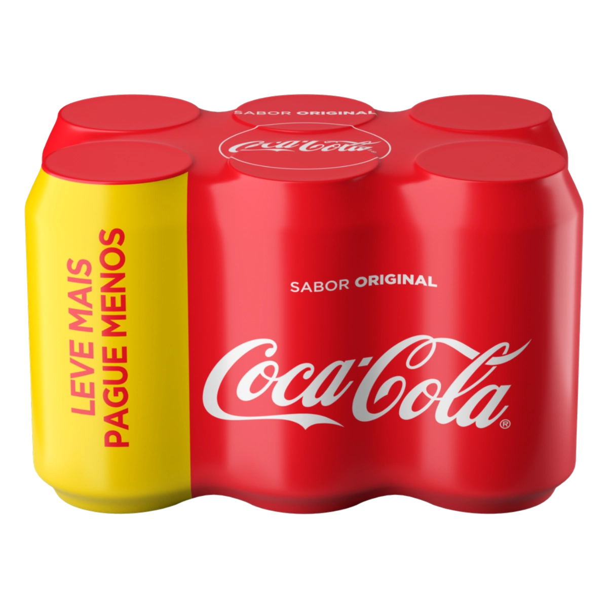 Pack Refrigerante Coca Cola Original Lata 6 Unidades 350ml Cada Leve Mais Pague Menos