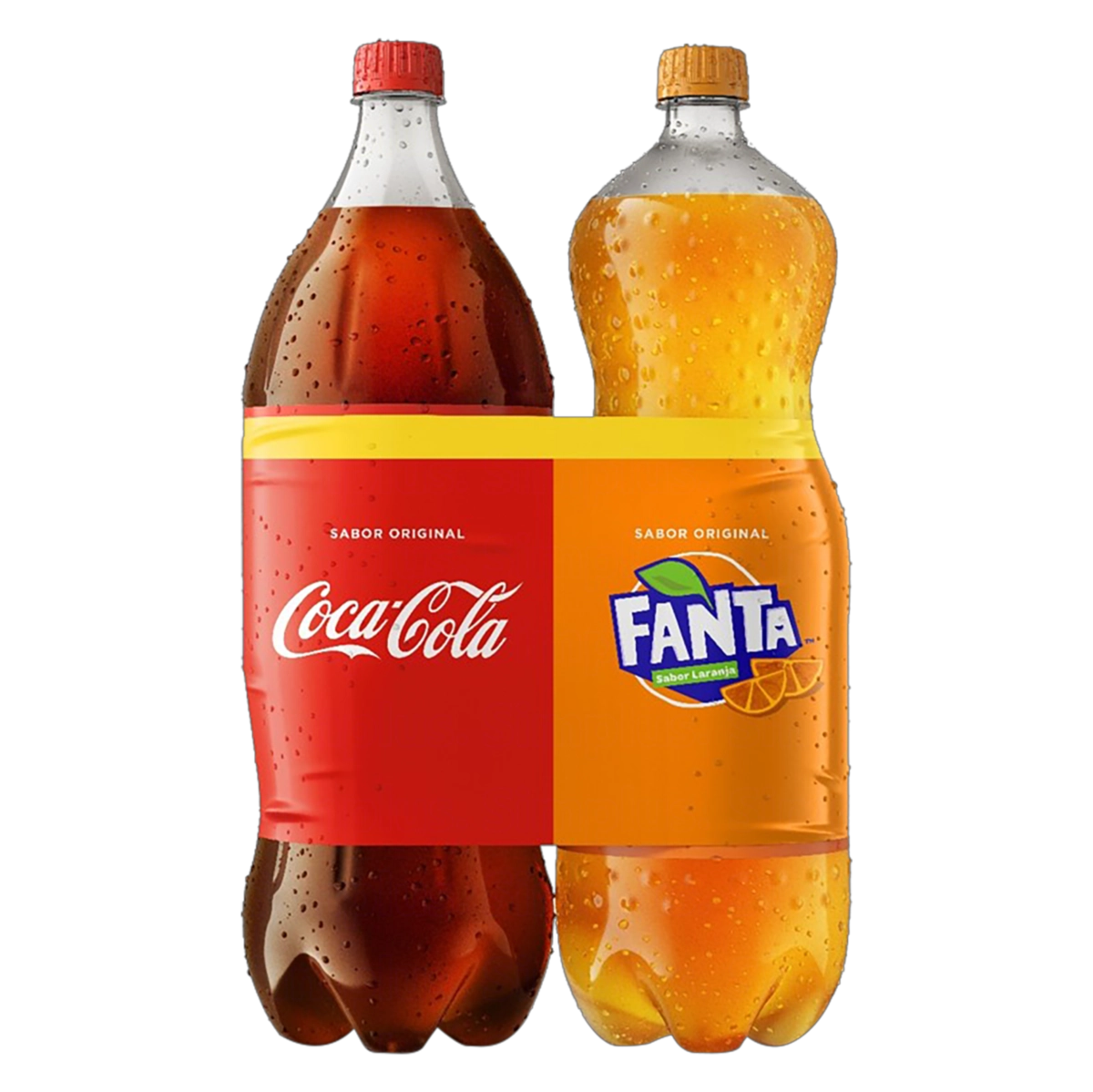 Kit Refrigerante Coca-Cola Original + Fanta Laranja 2L Cada