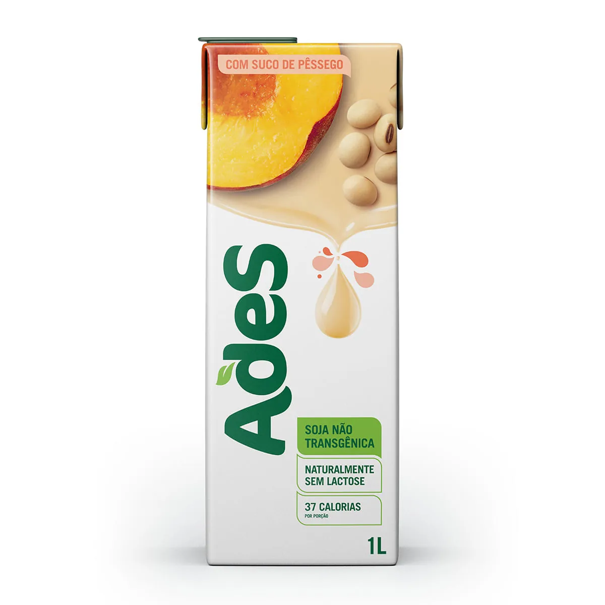 Bebida a Base de Soja Ades Frutas Sabor Pêssego TP 1L