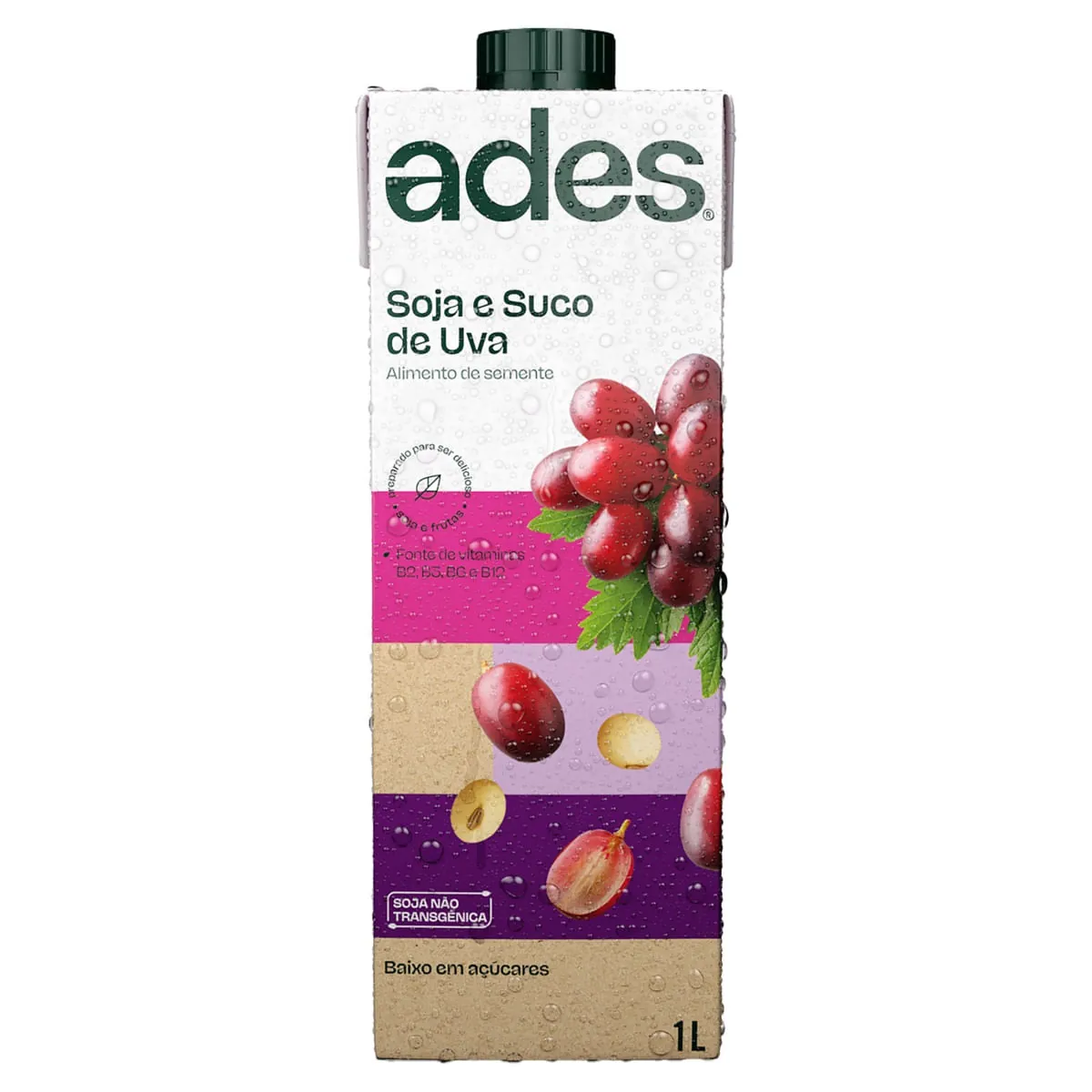Bebida à Base de Soja Uva Ades Caixa 1l