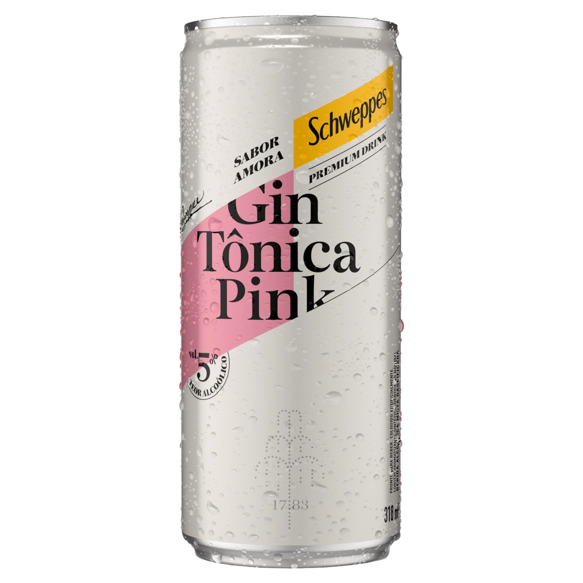 Gin Tônica Pink Amora Schweppes Premium Drink Lata 310ml