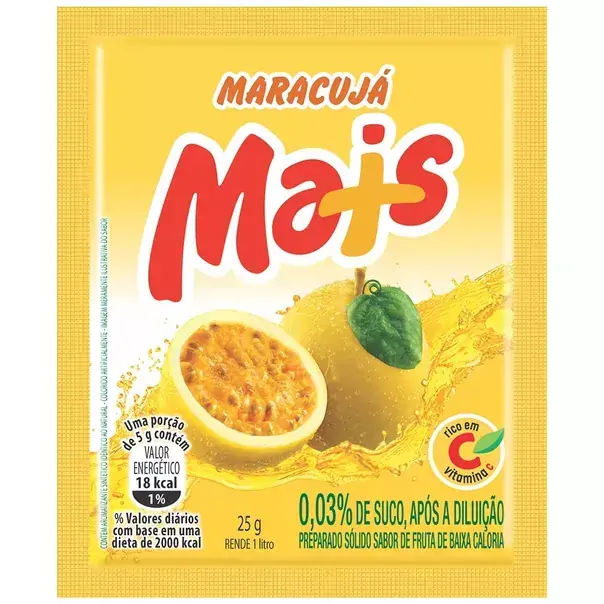 Refresco Em Pó Maracujá Mais Pacote 25g