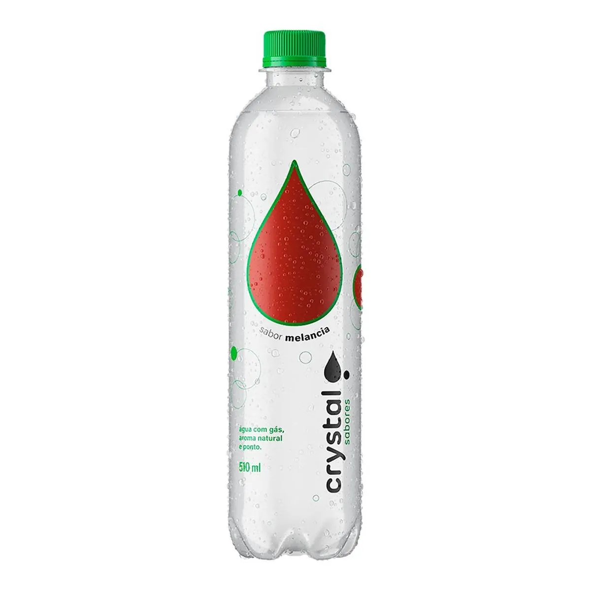 água Saborizada Com Gás Melancia Crystal Sabores Garrafa 510ml