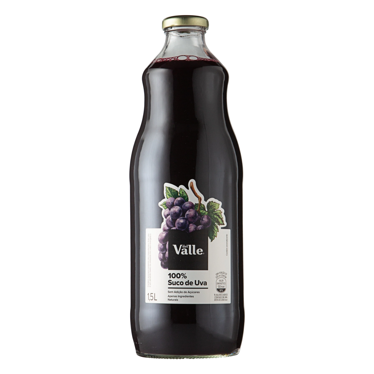 Suco Del Valle 100% Fruta Sabor Uva VIDRO 1,5L
