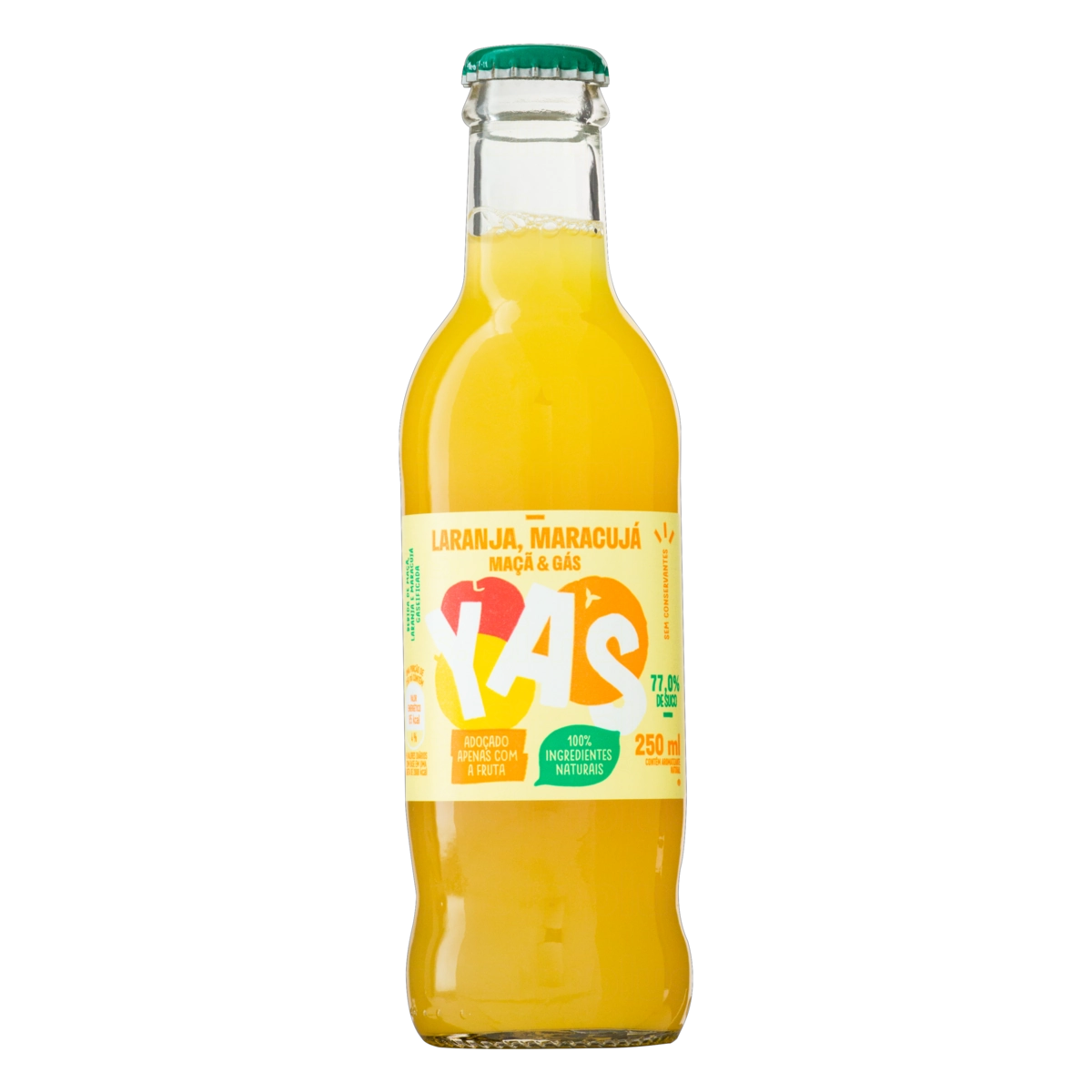 Bebida Gaseificada Laranja, Maracujá E Maçã Yas Garrafa 250ml