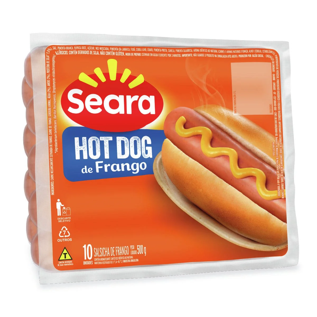 Salsicha De Frango SEARA Hot Dog Pacote 500g