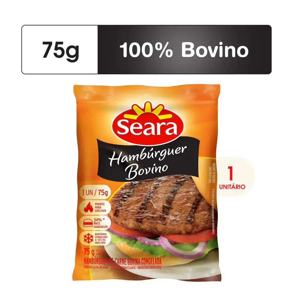 Hamburger Seara Bovino 75g