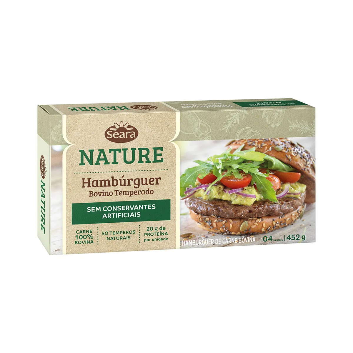 Hamburguer Seara Nature 452g Temp.