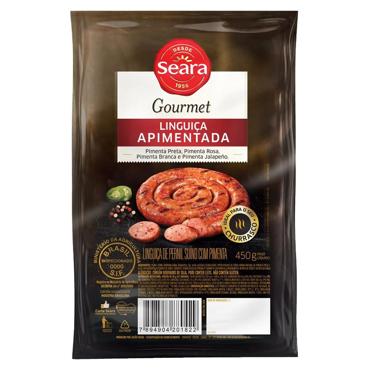 Linguiça Apimentada Seara Gourmet 450g