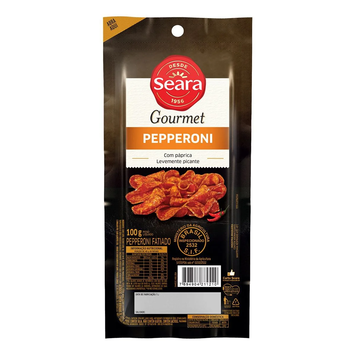 Pepperoni Fatiado SEARA Gourmet Pacote 100g