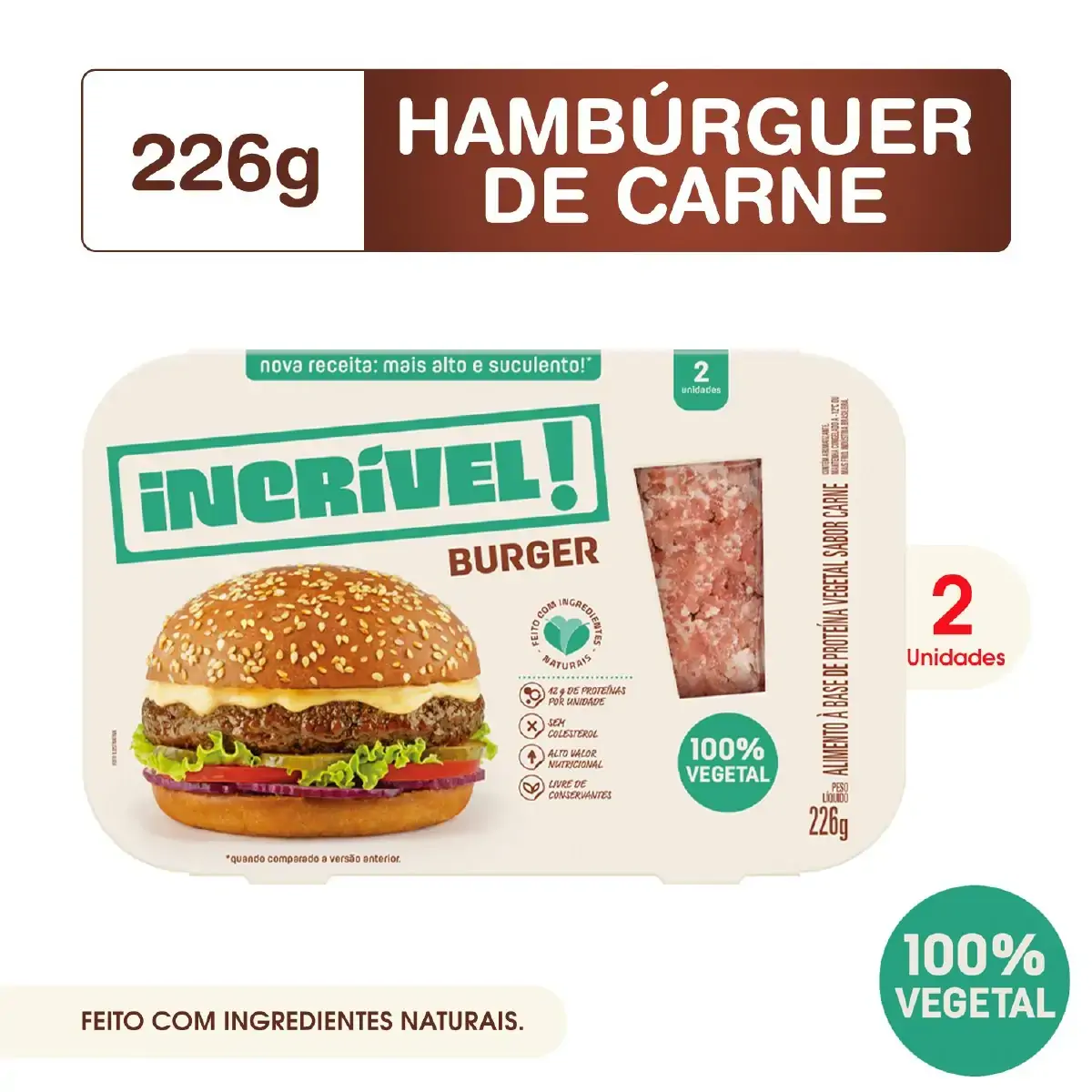 Hambúrguer De Ervilha Sabor Carne SEARA Incrível 226g