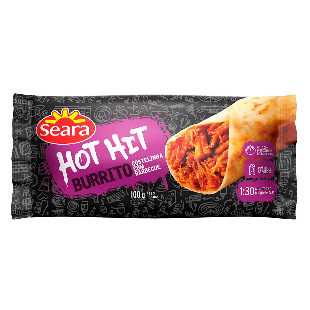 Wrap Costelinha com Barbecue Seara Hot Hit Pacote 100g