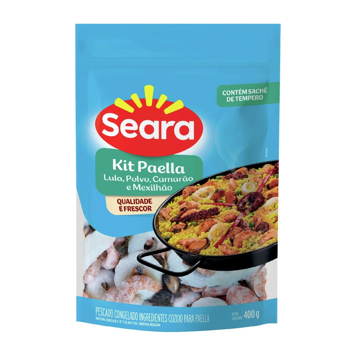 Kit paella Seara Pescados IQF 400g Aprox. 1,4Kg