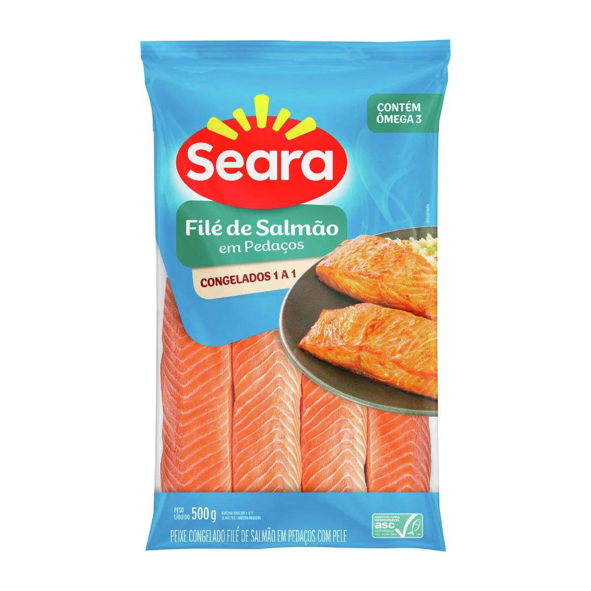 Filé de Salmão em Pedaços Seara Pescados IQF 500g