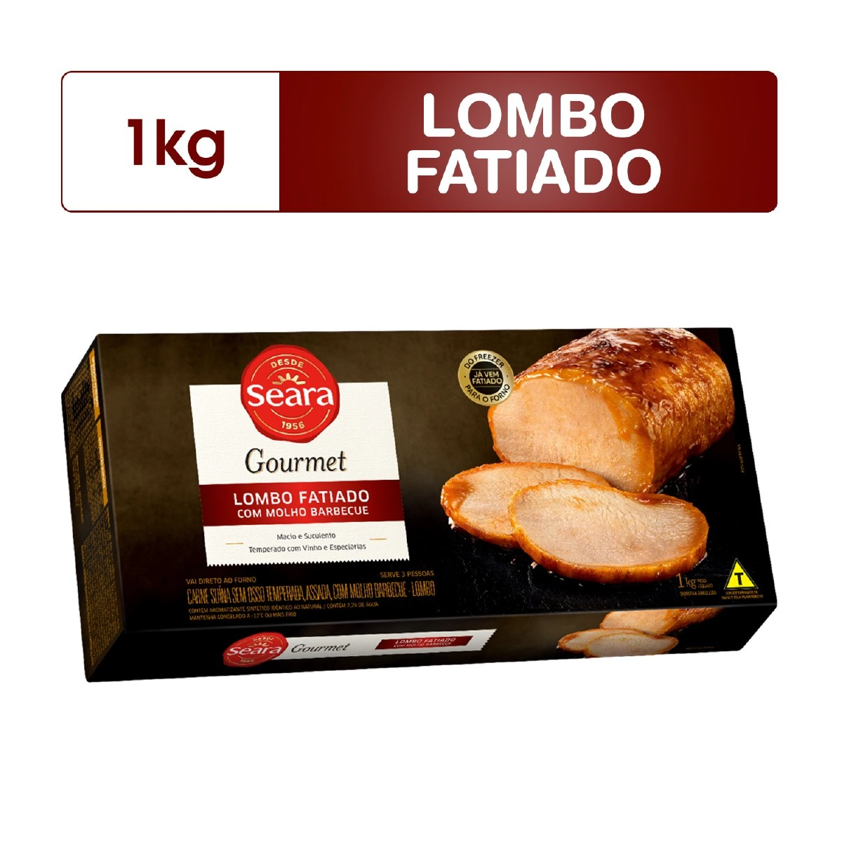 Lombo Fat.seara 1kg Gourmet C/molho Bbq