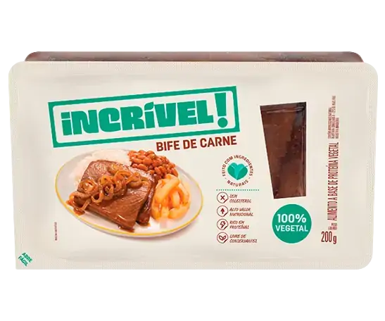 Carne Vegetal Congelada Em Bifes Incrível Bandeja 200g