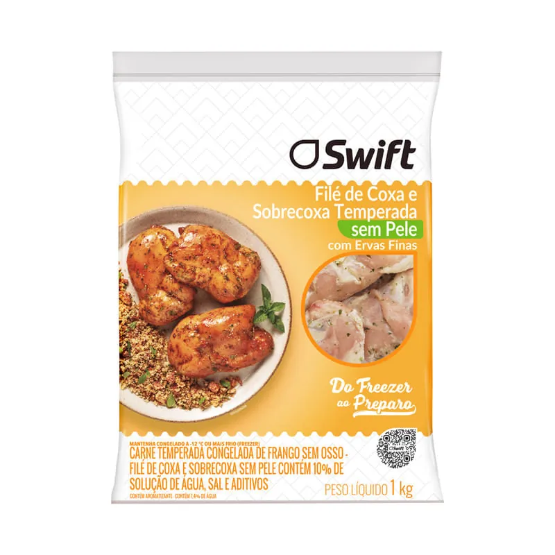 Filé de Coxa e Sobrecoxa sem Pele Swift Pacote 1Kg