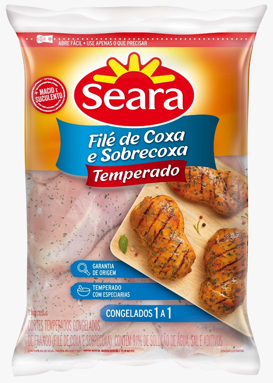 Cortes Frango Seara File Coxa E Sobrecoxa Temp Iqf 1kg