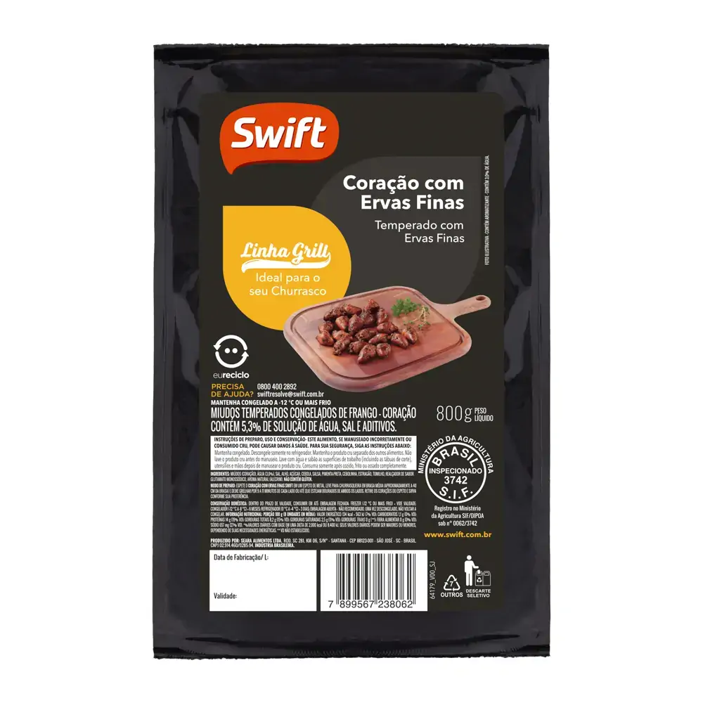 Coracao Swift C/ervas Finas 800g