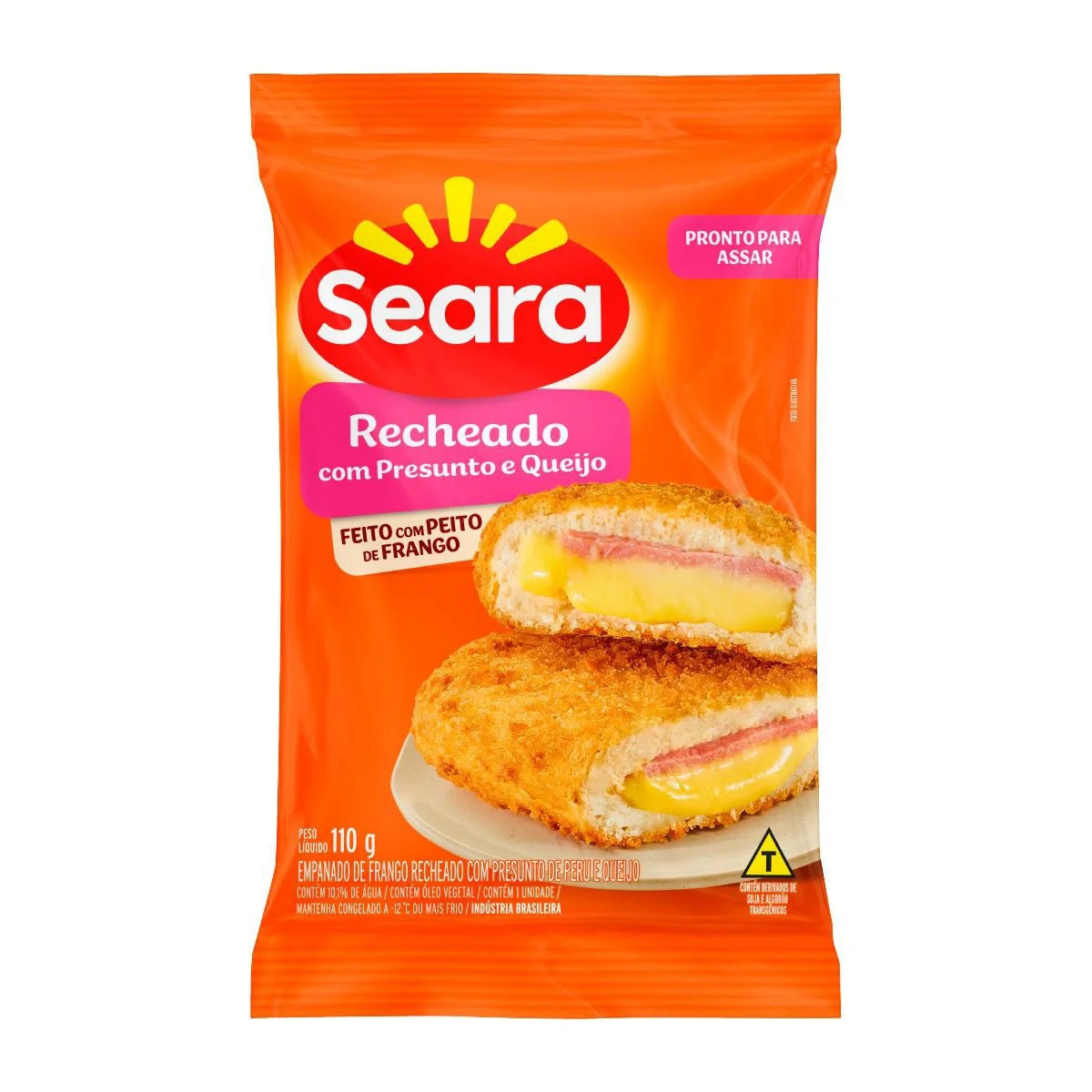 Empanado de Frango Peito Recheio Presunto e Queijo Seara Pacote 110g