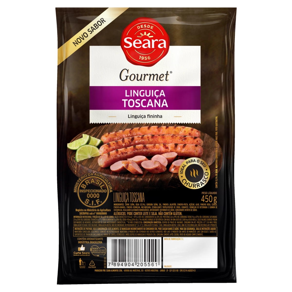 Linguiça Fininha Toscana Seara Gourmet 450g