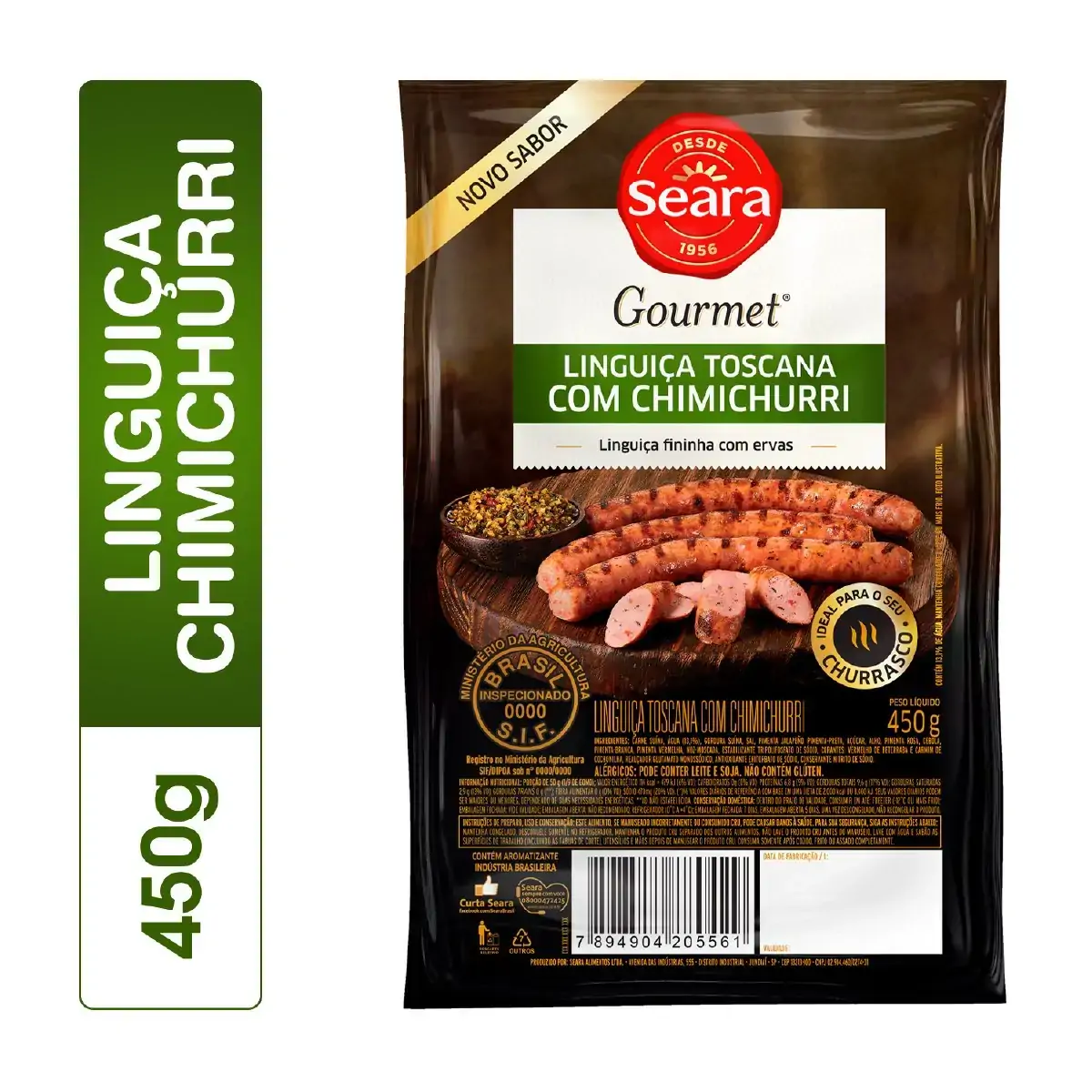 Linguiça Toscana Com Chimichurri Fininha Seara Gourmet 450g