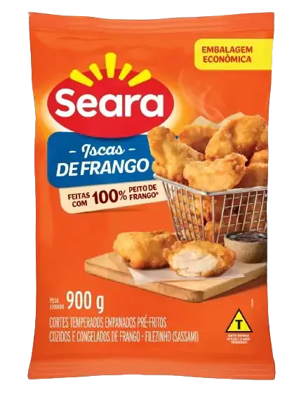 Empanado De Frango Filezinho Sassami Em Iscas Temperado Seara Pacote 900g Embalagem Econômica