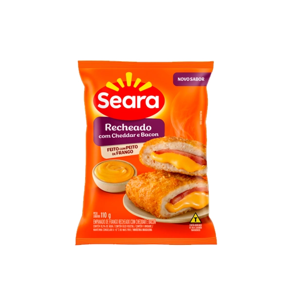 Empanado De Frango Peito Recheio Cheddar E Bacon Seara Pacote 110g