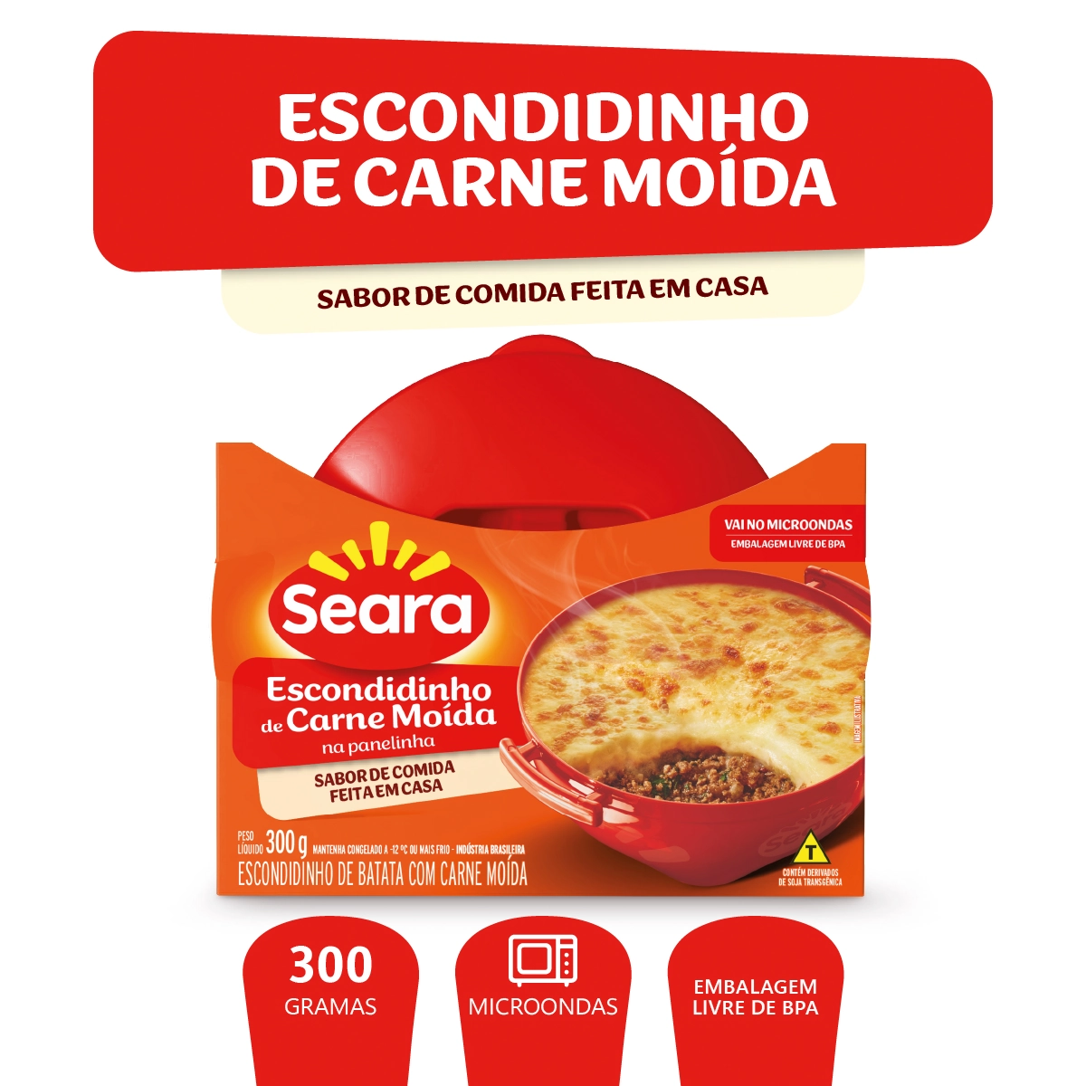 Escondidinho Carne Moída Seara na Panelinha Pote 300g