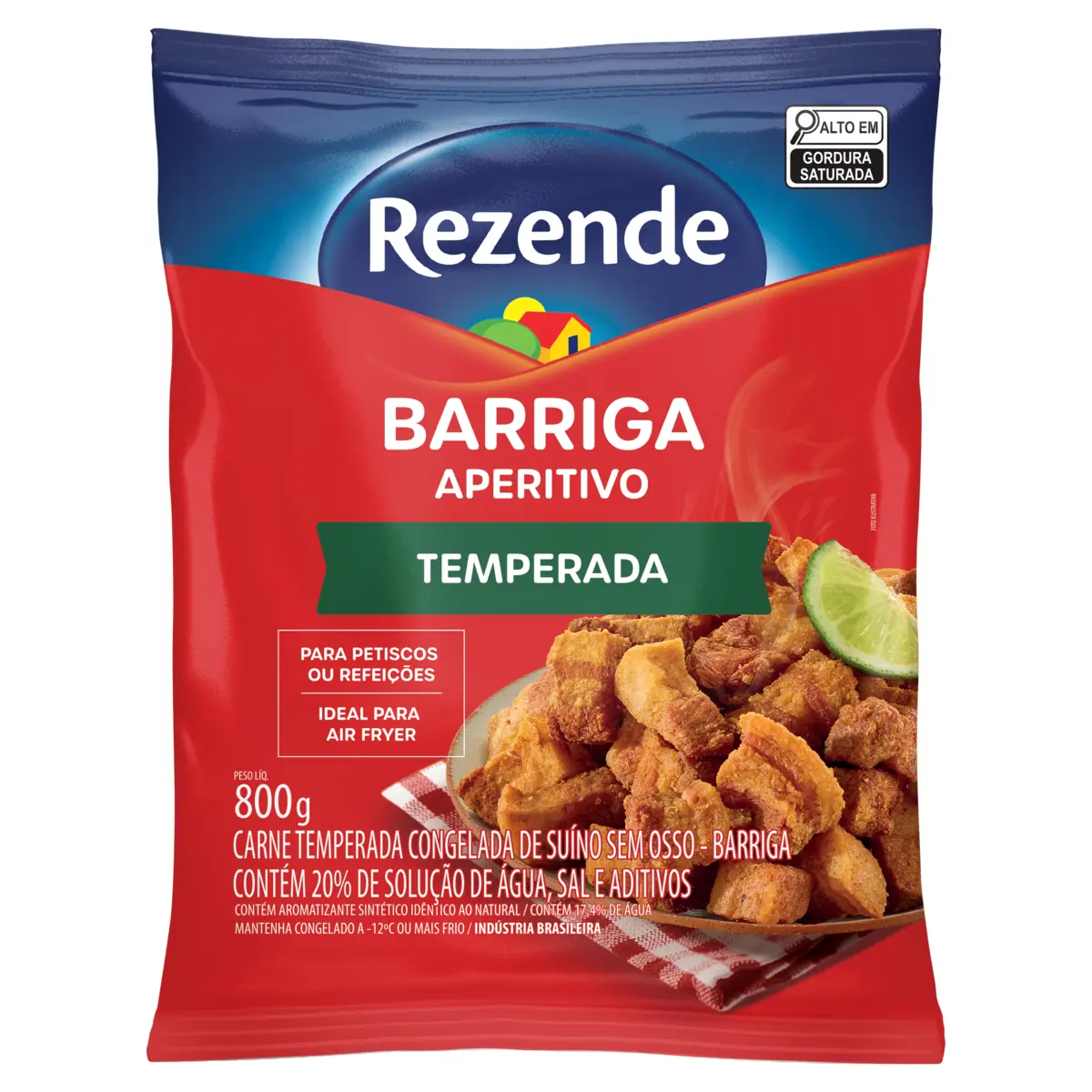 Barriga Suína Congelada Temperada Sem Osso Rezende 800g