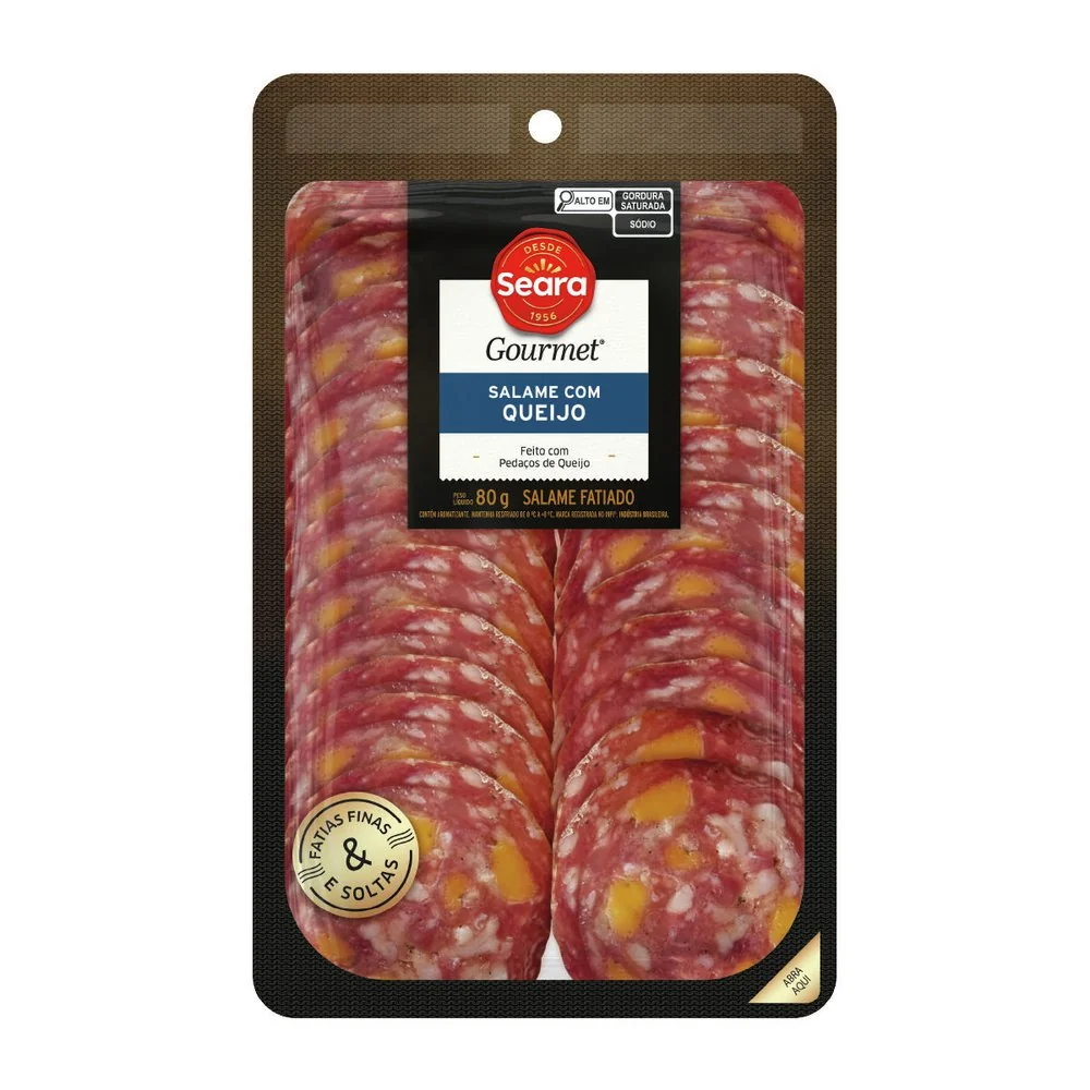 Salame Fatiado Com Queijo Seara Gourmet 80g