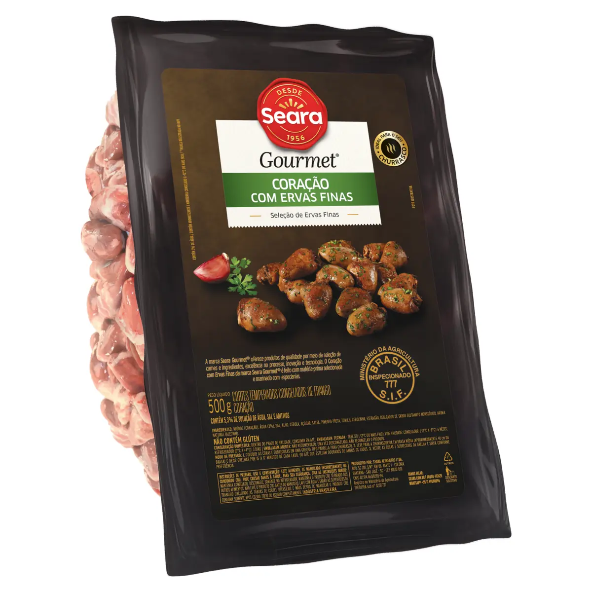Coracao Frango Seara Gourmet Temperado Ervas 500g