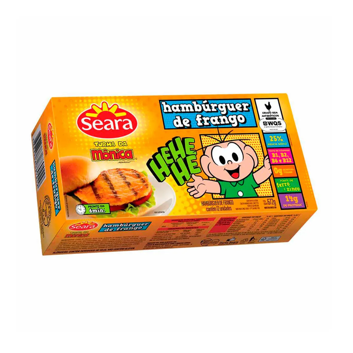 Hambúrguer de Frango Seara Turma da Mônica 672 g