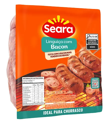 Linguica Seara C/bacon 600g