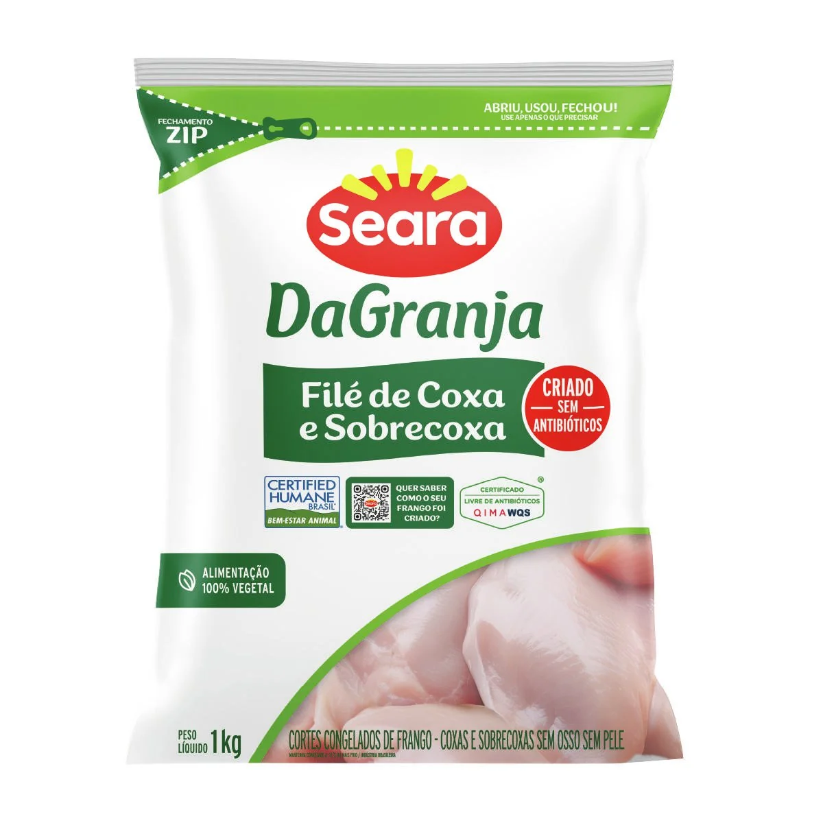 Coxa com Sobrecoxa de Frango Congelado SEARA 1kg