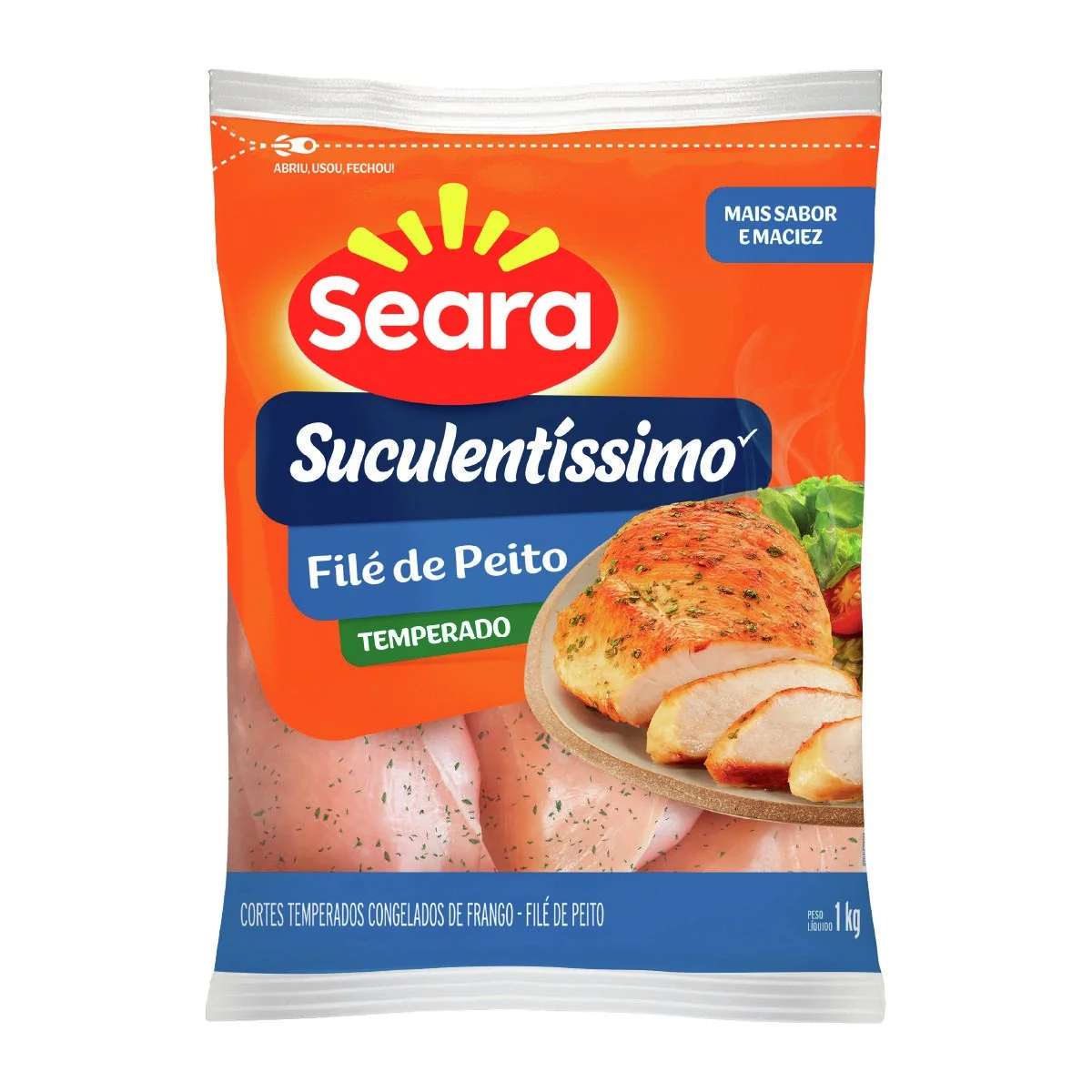 Filé de Peito Temperado Suculentíssimo Seara IQF com 1 Kg