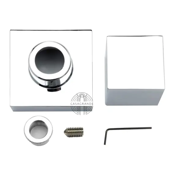 Acabamento Registro Quadrado Metal Encaixe Padrão Deca Canopla Ajustável 1/2 E 3/4